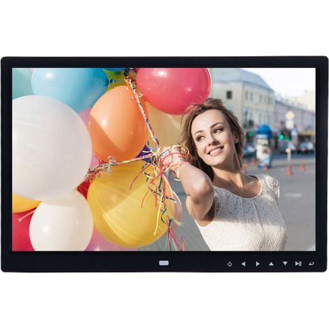 Cadru foto digital LED 15 inch, negru, cu telecomanda, multifunctional, rezolutie 1280x800, baterie 2000 mAh, model QttvbTna (1/5)