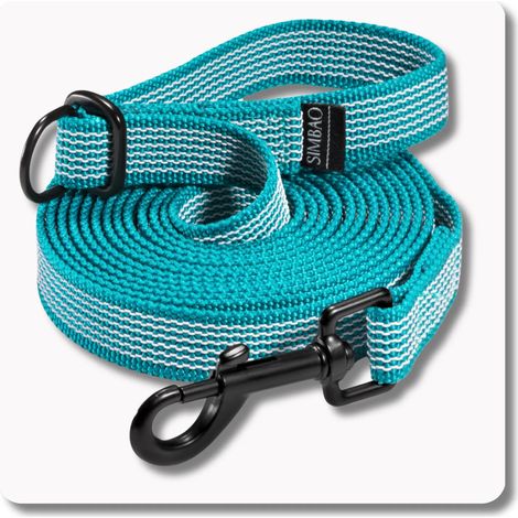 Correa ajustable antideslizante TURQUESA - 3m, 82MM - perro 25-50kg (1/5)