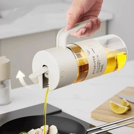 Bouteille D' de Cuisine, Distributeur D' D'Olive, Bouteille de Vinaigrette à Retournement Automatique, en Verre, Bouteille D' (1/5)