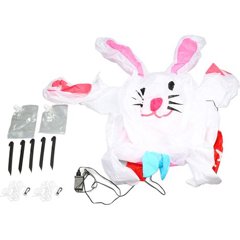 Lapin gonflable de Pâques en polyester imperméable avec lumière LED pour décorer votre jardin à Pâques (1/5)