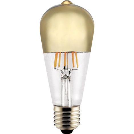LED-Glühbirne E27 ST64 Halbspiegel Gold 6W