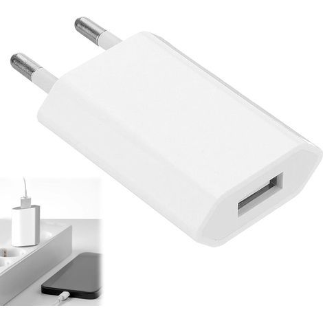 Prise Secteur USB,Adaptateur Universel Chargeur Secteur usbbloc USB Prise,1 Pièces Prise USB,Prise Transformateur USB téléphone Portable,iWatch,Écouteurs,Tablette,MP3,Lecteur ebook etc (1/5)