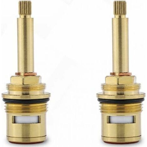 2 brass ceramic faucets (red + blue) 3/4 interface (1/5)