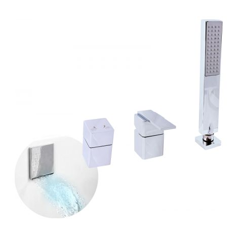 Mitigeur baignoire avec cascade 4 trous LOIRA en laiton chromé (1/5)