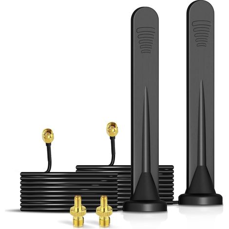 Antenne 5G 4G LTE Exterieur SMA TS9 Imperméable avec Base Magnétique 3m Câble pour Routeur, Modem, Hotspot, Gateway, Système de Surveillance, Objets Connectés pour Maison Intelligente (1/5)