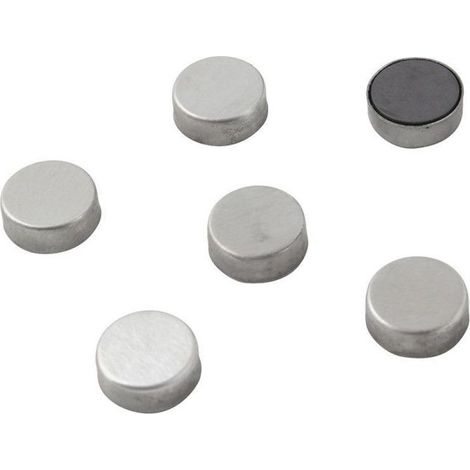 Aimants - COGEX - Lot de 6 - Rond - Inox brossé - 2 cm