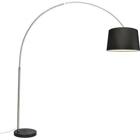 QAZQA Booglamp XXL - Lampe arquée - 1 lumière - H 2480 mm - Acier - Moderne - éclairage intérieur - Salon