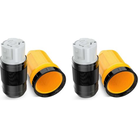 Lot de 2 50AMP RV puissance Cordon Twist verrou fiche avec Boot Locking cache 125/250V Female Locking Shore de rechange Inlet (1/5)