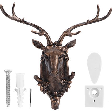 Wandhaken aus Kunstharz in Tierform für Badezimmer, Handtuchhalter, Kleiderhaken, Huthaken, Schlüsselhaken, Antikgold (1/5)