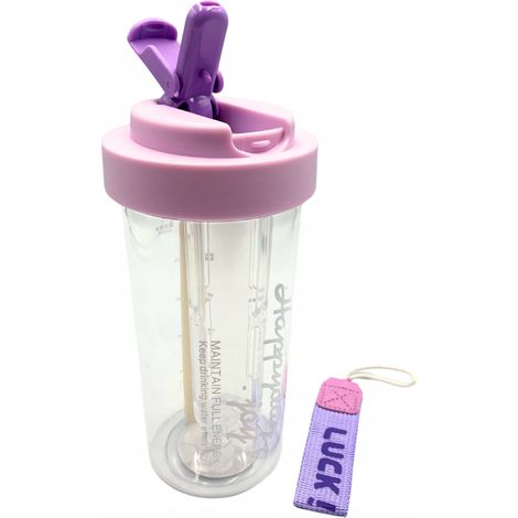 Trinkflasche mit Strohhalm, robust, mit abgestuftem Filter, 600 ml