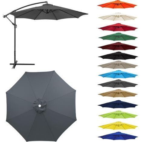 Auvent De Remplacement pour Parasol 2,0/2,3/2,5/2,7m/3,0m, 6 Baleines/8 Baleines Toile De Parasol Déporté Remplacement Pour Cour,Jardin,Plage, Protection UV 50+ (2.7m-6 ribs,Beige) (1/4)