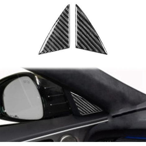1 pair of colors: carbon fiber texture material: epoxy carbon fiber car A-pillar stickers interior triangle stickers for car doors. (1/4)