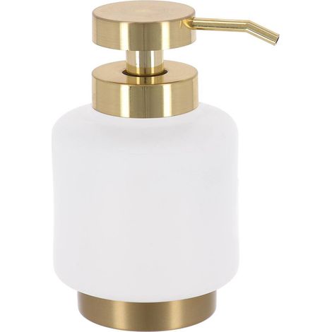 Distributore di sapone in poliresina arusha gold 450 ml - bianco - Tendance (1/2)