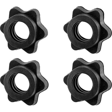 4 paires colliers haltère 2,5 cm, écrous hexagonaux, système Spinlock, fixation rapide pour barres olympiques (1/5)