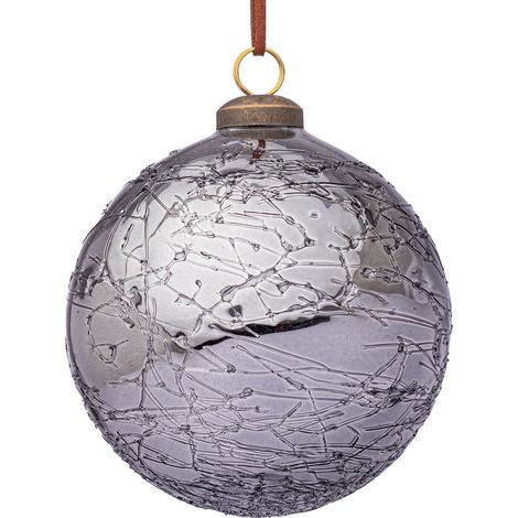 Sfera Vetro Glaciate Grigio D100mm