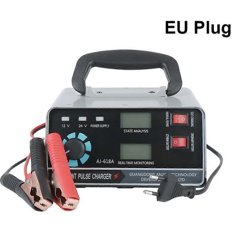 Chargeur de batterie automatique 400 W pour batteries au plomb-acide humides ou sèches, 12 V/24 V, à cinq étapes de puissance. Affichage numérique LCD. (1/5)