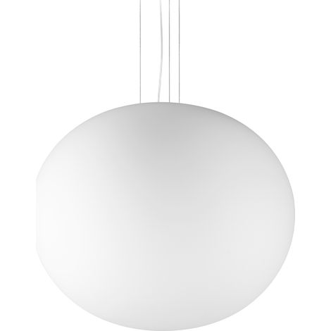 Ideal Lux Sospensione Cotton 1 luce E27 bianca alluminio vetro