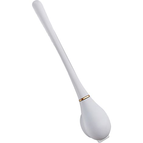 Brosse de toilette en silicone blanc perle, innovante, légère et luxueuse, avec ouverture et fermeture automatiques. Nettoyage en profondeur. (1/5)