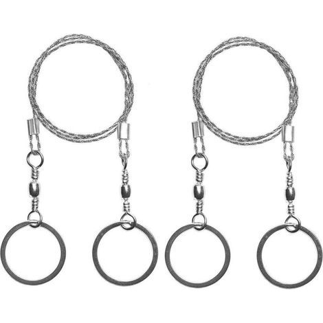 Scie à Fil d'acier de Survie Scie à Fil de Poche 2 pièces Idéal pour l'équipement de Survie Camping Chasse Arbre de Coupe Kit d'urgence Chaîne d'outi (1/5)