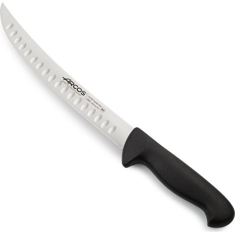 Arcos 2900 Serie schwarz gebogenes Fleischermesser, 25 cm lange Klinge aus NITRUM® Edelstahl und Griff aus Polypropylen (PP)