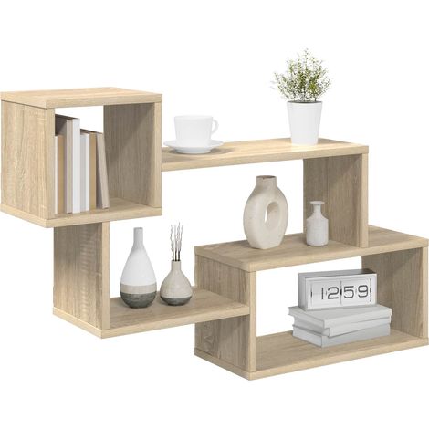 Mensola sospesa A Parete Scaffale da parete Ripiano a Parete Rovere Sonoma 87 x 20 x 55 cm (1/5)