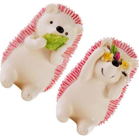 2 Pièces Porte-Brosse à Dents sans Perçage Hérisson Rose en Résine (1/5)