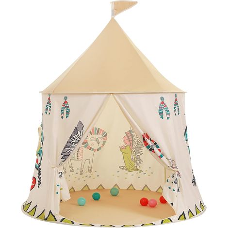 Tente de Jeu pour Enfants,Tente Pop-up,Spielzelt für Kinder, Pop-up Kinderspielzelt, Tipi, Prinzessin Prinz Schlosszelt (1/5)