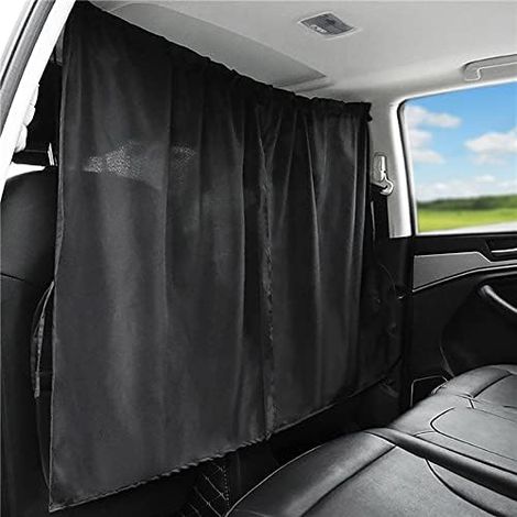 Auto-Trennvorhänge, Sonnenschutz, 190 x 120 cm, groß, schwarz, für Vordersitz, Trennwand, Seitenfenster, Sonnenschutz, universell für Auto, Wohnmobil, T5, T6 (1/5)