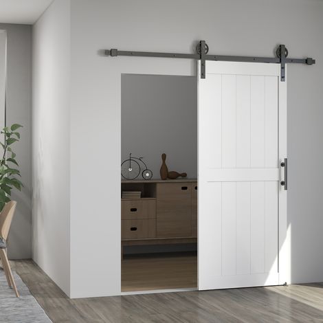 Porte coulissante de style industriel. 81,3 x 213,4 cm. Bois.