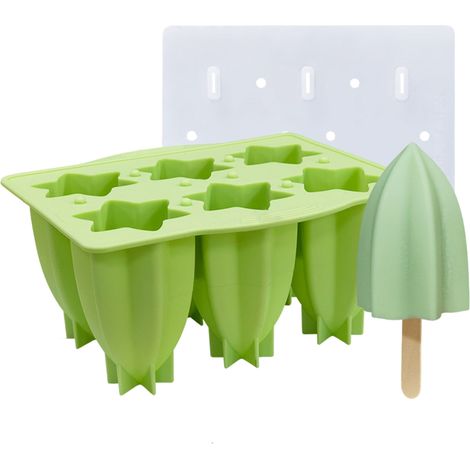 Moule à Glace Silicone 6 Cavités Carambola avec Couvercle pour Sorbets et Popsicles DIY (1/5)