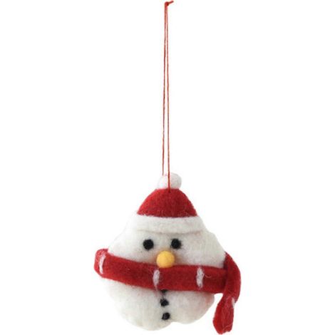 Fait main Wool feutre Père Noël Elf bonhomme de neige, Noël suspendu, pour le sapin maison décoration de fête,C (1/5)