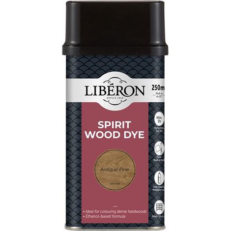 Liberon Spirit Wood Dye Antique Pine 250ml - Rich, Durable Finish for Furniture and Woodwork (1/2)