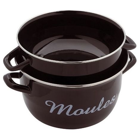 BAUMALU - Marmite à moules en émail D: 24 cm - noir