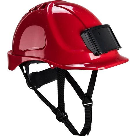 Casque Endurance avec porte-badge couleur : Rouge taille  - PORTWEST