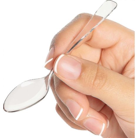 Mini fourchettes de dégustation - 500 mini fourchettes transparentes en plastique pour fruits, desserts et produits glacés, idéal comme cadeau de fête (mini cuillères). (1/5)