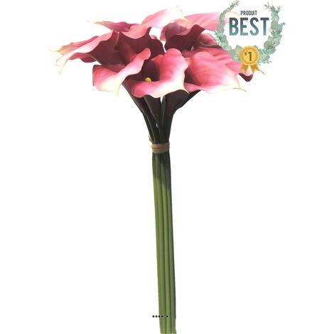 Bouquet d'Arum Calla artificiel, 12 têtes, H 45 cm Rose fushia - BEST - couleur: Rose fushia 730 (1/3)