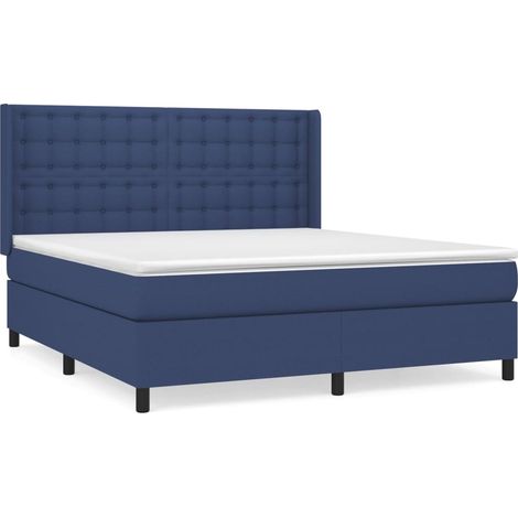 Maison Exclusive - Cama box spring con colchón tela azul 180x200 (1/5)