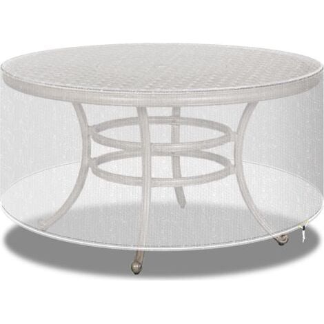 Rotin Couvre Meubles autour de la table de terrasse imperméable - rond - Extra Large 130x71cm Transparent (1/5)