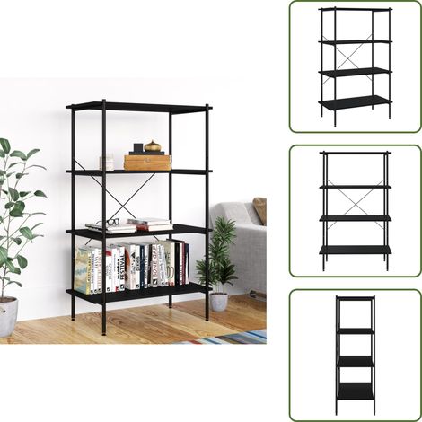 Scaffale per ufficio - vidaXL Scaffale con 4 Mensole Nero 80x40x130 cm - Scaffale per soggiorno