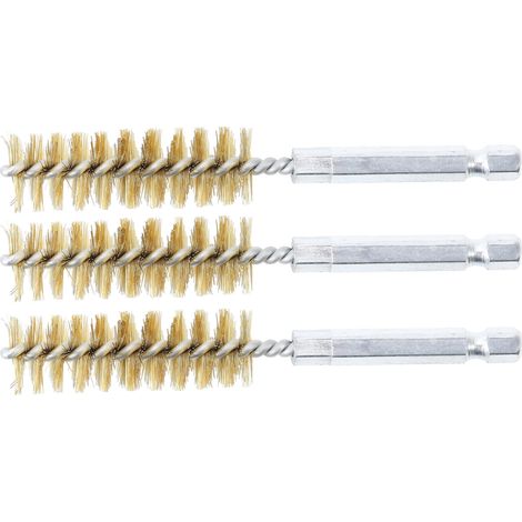 Spazzola in ottone 15 mm 6,3 mm (1/4") 3 pz.