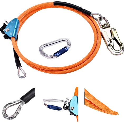 Cuerda de escalada, posicionamiento ajustable, nailon de alta resistencia, naranja. (1/5)