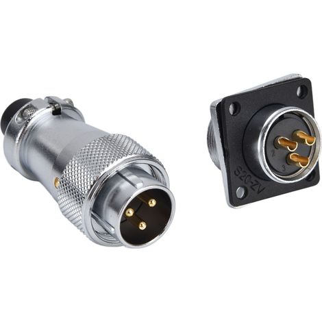 WS20 3-poliger wasserdichter Flugzeugstecker, Zinklegierung, Stecker/Buchse, AC 500V, IP67, für industrielle Verkabelung (1/5)