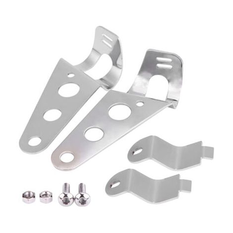 Wakects Supports de Montage de Fourche, avec Boulons de Montage, Supports de de Phares, en Acier Inoxydable pour et (SILVER) (1/5)