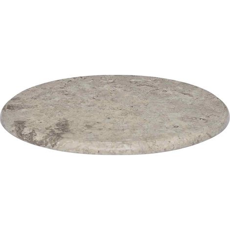Maison Exclusive - Tischplatte Grau Ø50x2,5 cm Marmor