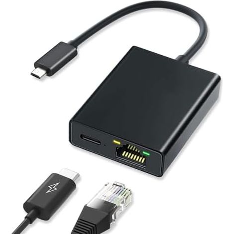 ARCELI Adaptateur Micro USB vers Ethernet pour Chromecast et TV Stick Adaptateur réseau Portable USB vers RJ45 Ethernet 100 Mbps Adaptateur LAN Compatible avec Fire TV Stick Adaptateur LAN (Pack de 2 (1/5)