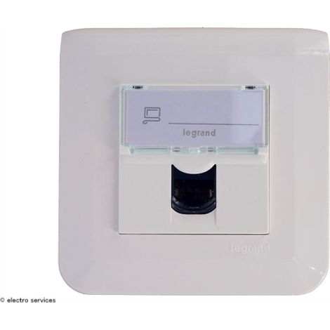 Prise informatique RJ45 Mosaic Legrand Blanc complet Griffes: Sans griffes