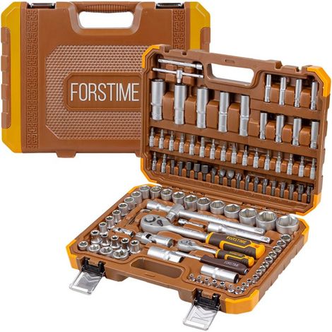 Juego de herramientas Forstime grande de 108 piezas, hexagonales de 1/4" y 1/2" (4-32 mm) (1/5)