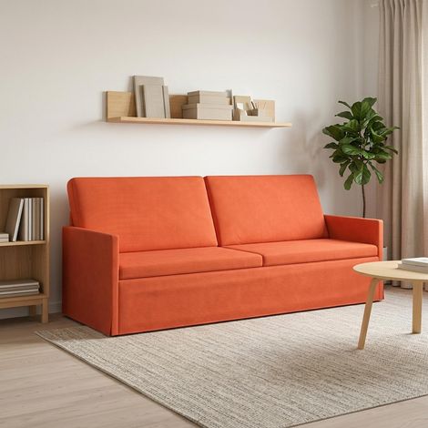 vidaXL Canapé 3 places Rouge orange 220 x 81 x 82 cm (1/5)