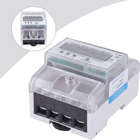 Compteur triphasé LCD étalonné pour rail DIN avec compteur électrique 3x230/400V 80A (1/5)
