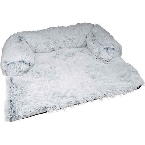 Protège canapé avec traversin en fausse fourrure pour animaux - Blanc - L 100 x l 85 cm - Livraison gratuite (1/5)